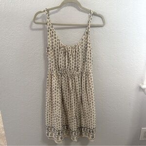 Madewell sleeveless cream colored silk sundress with side zipper.